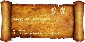 Bergler Norbert névjegykártya